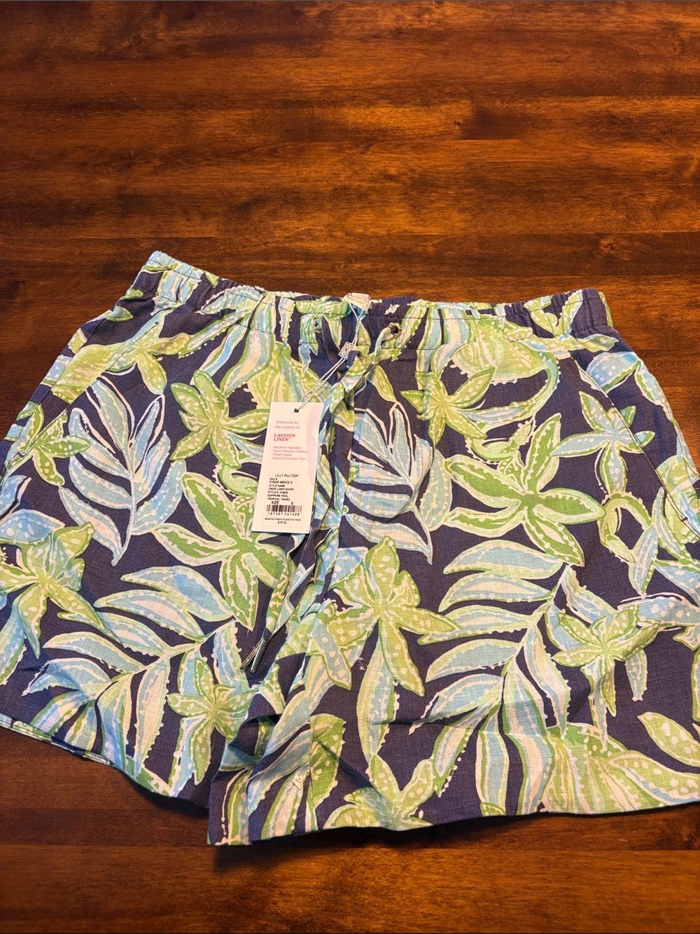 Lilly Pulitzer Navy, Green and Light Blue Tropical Print Women’s Shorts